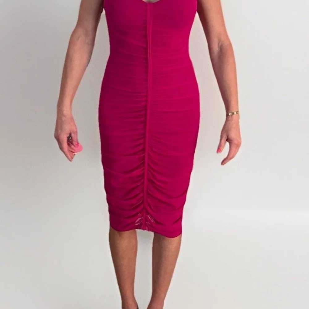 Elegant Pink Midi Dress